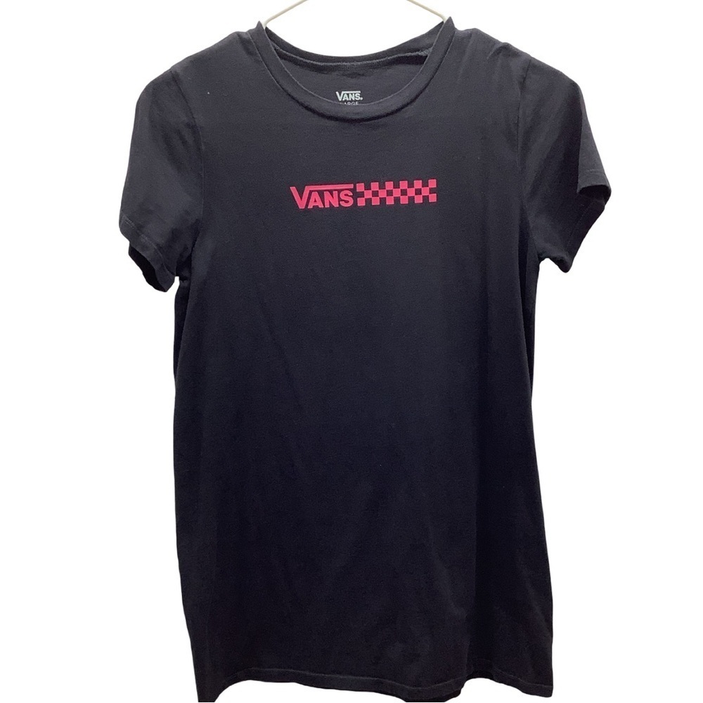 Vans Size 14 Girls Black & Pink Logo Tee Dress. Preloved